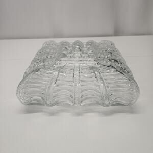 Art Deco Square Glass Bubble Pattern Flush Mount Ceiling Light Austria 1960s